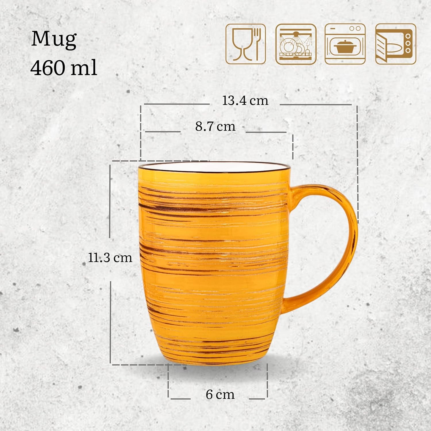 Wilmax Becher 460 ml Gelb aus Porzellan