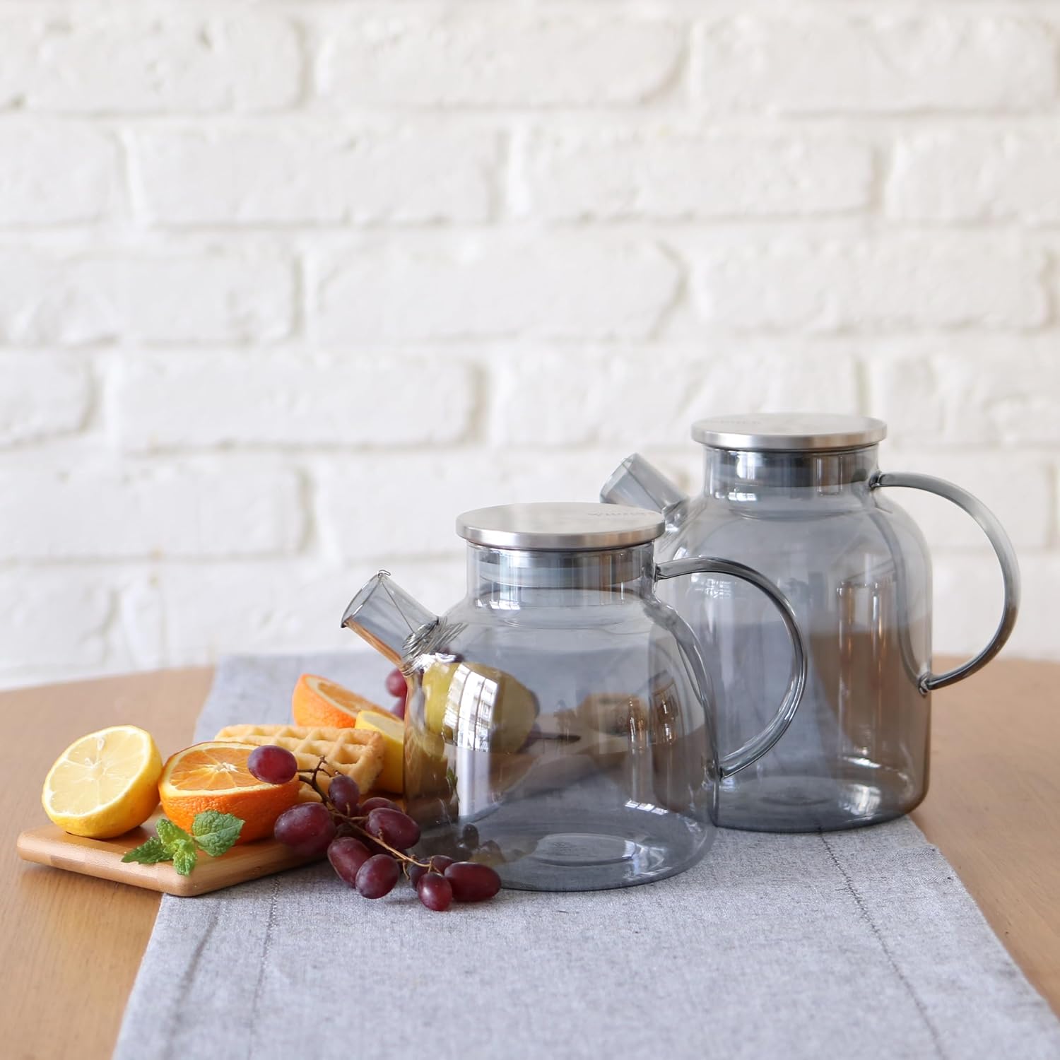 Wilmax Borosilikat Teekanne 1600 ml Rauchgrau WL-888811002/A