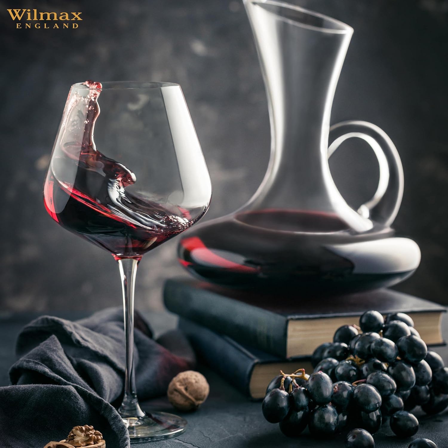 Wilmax Decanter 1200 ml, Handgefertigt, Bleifrei, Elegant – WL-888334/1C