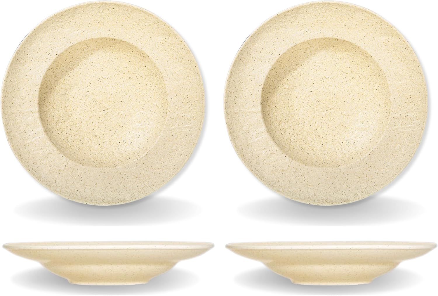 Wilmax Tiefer Teller 25,5 cm 350 ml Sand Porzellan 2er Set WL-661330/A2