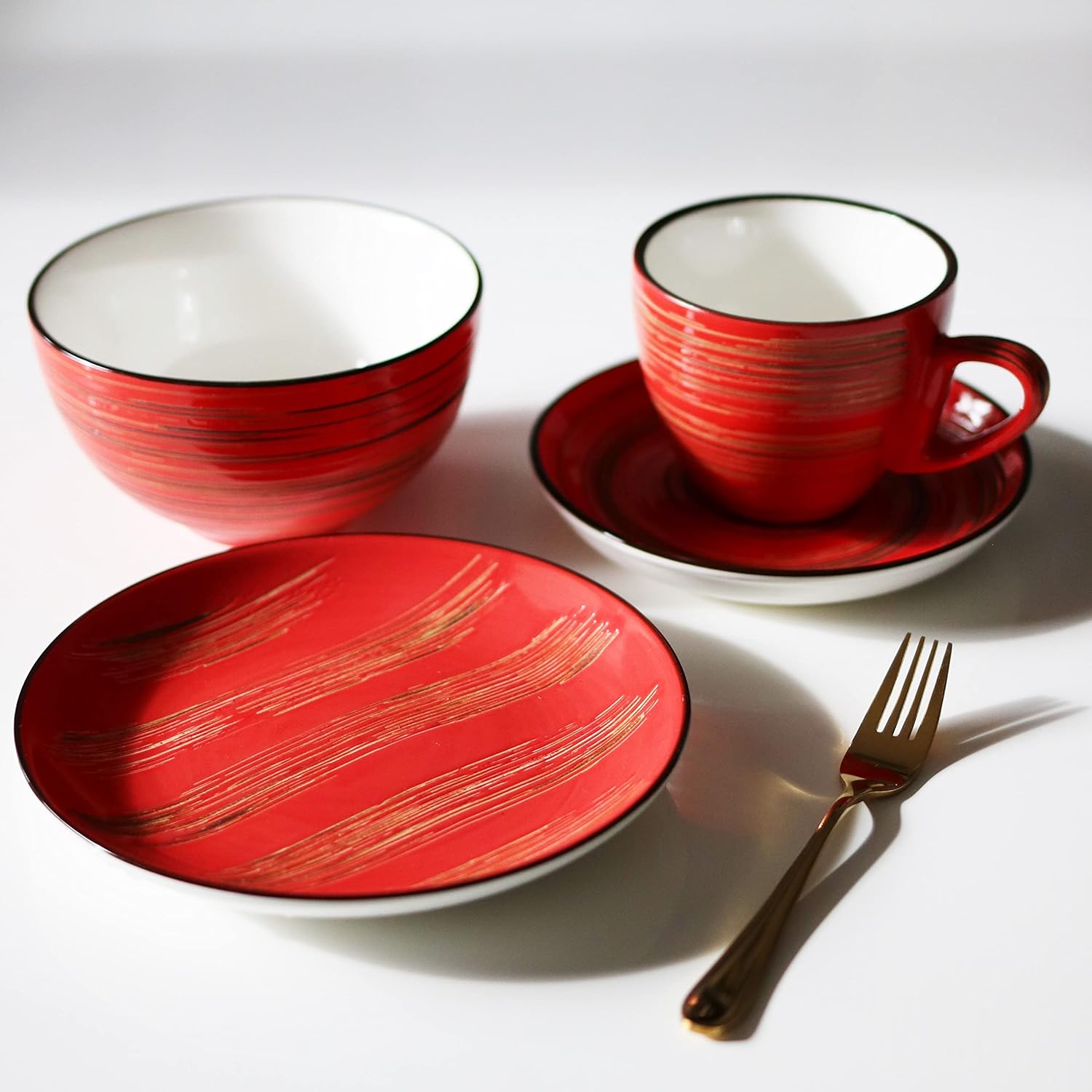 Wilmax Kaffee- & Tee-Tassenset ColorBoom, 6-teilig, 110 ml, rot, WL-669234/AB6