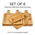 Wilmax Serviertablett 17 × 7 cm 6er-Set Natur aus Bambus