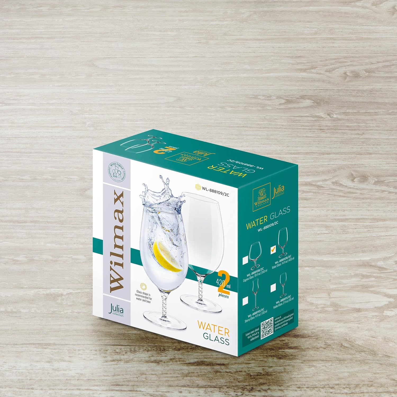 Wilmax Bierglas 420 ml Kristallglas Transparent 2er Set WL-888109/2C