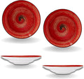 Wilmax 2er Set Tiefe Teller 25,5 cm 350 ml Rot Porzellan WL-669227/A2