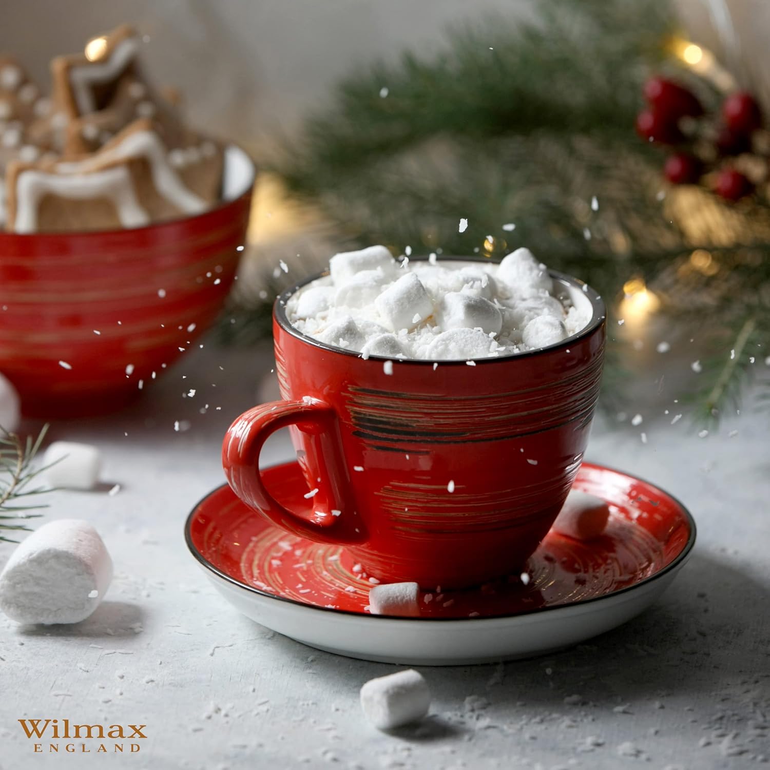 Wilmax Kaffee- und Tee-Tassenset mit Untertassen, 6-teilig, WL-669236/AB6