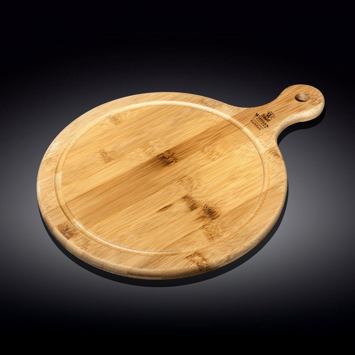 Wilmax Servierbrett mit Griff 34 × 25,5 cm Natur aus Bambus