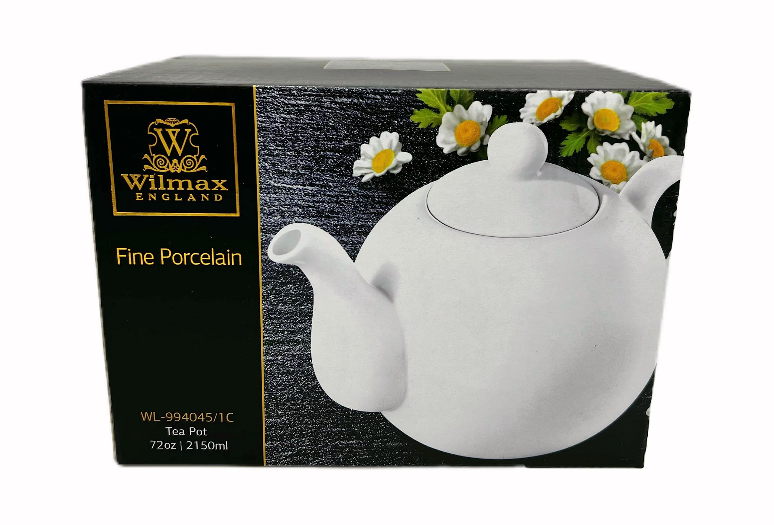 Wilmax WL-994045/A Porzellan Teekanne, Weiss, 2150mL Kapazität