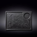 Wilmax Rechteckiger Servierteller 32,5 × 23 cm Schwarz aus Porzellan
