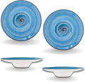 Wilmax Tiefer Teller 24 cm 200 ml 2er-Set Blau aus Porzellan