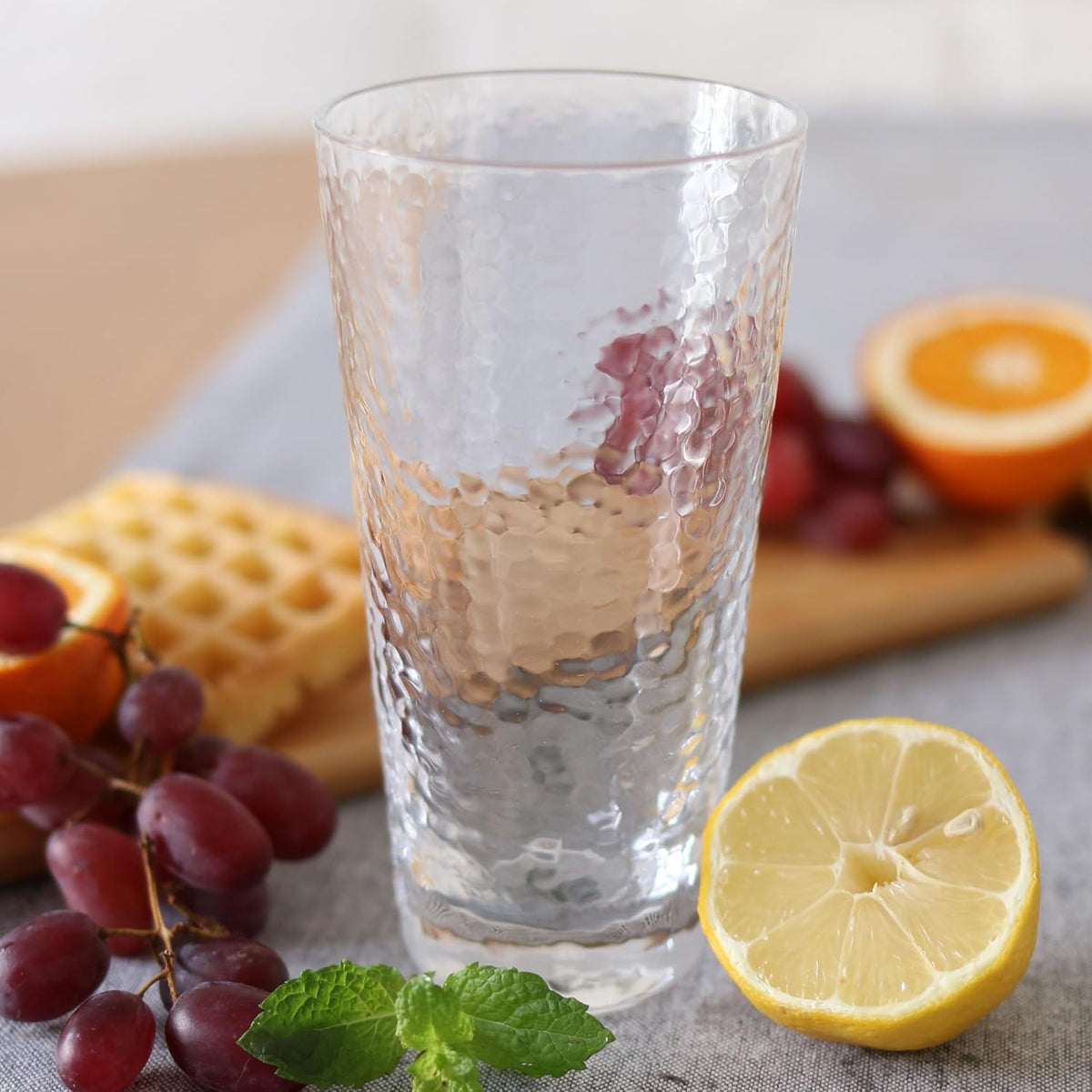 Wilmax Gehämmertes Glas 320 ml 6er-Set Transparent aus Borosilikatglas