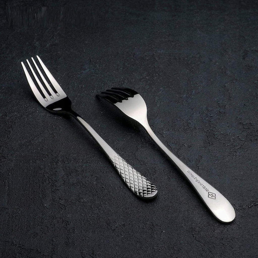 Wilmax Dessertgabel 16 cm 2er-Set Silber aus Edelstahl