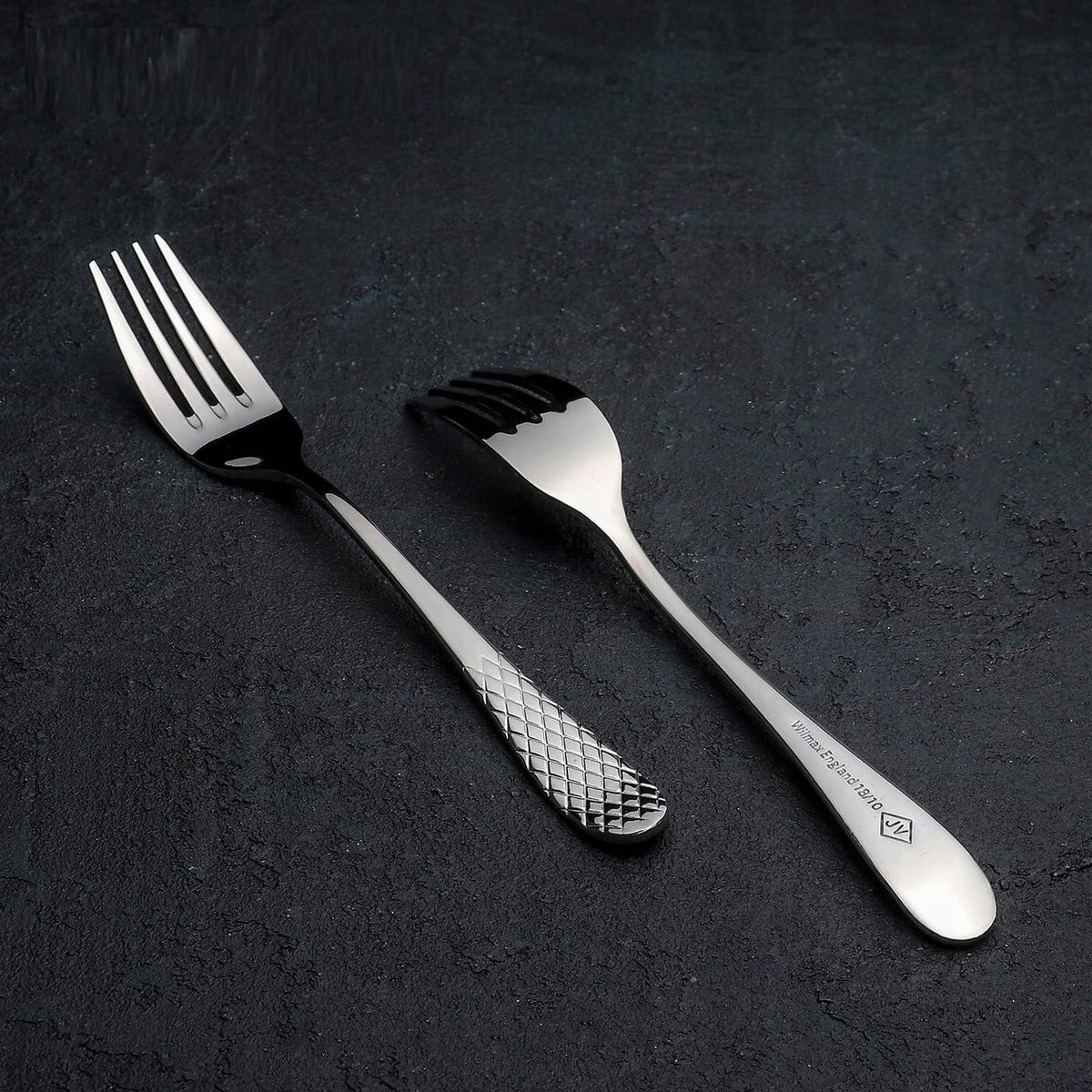 Wilmax Dessertgabel 16 cm 2er-Set Silber aus Edelstahl