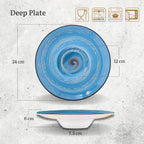 Wilmax Tiefer Teller 24 cm 200 ml Blau aus Porzellan
