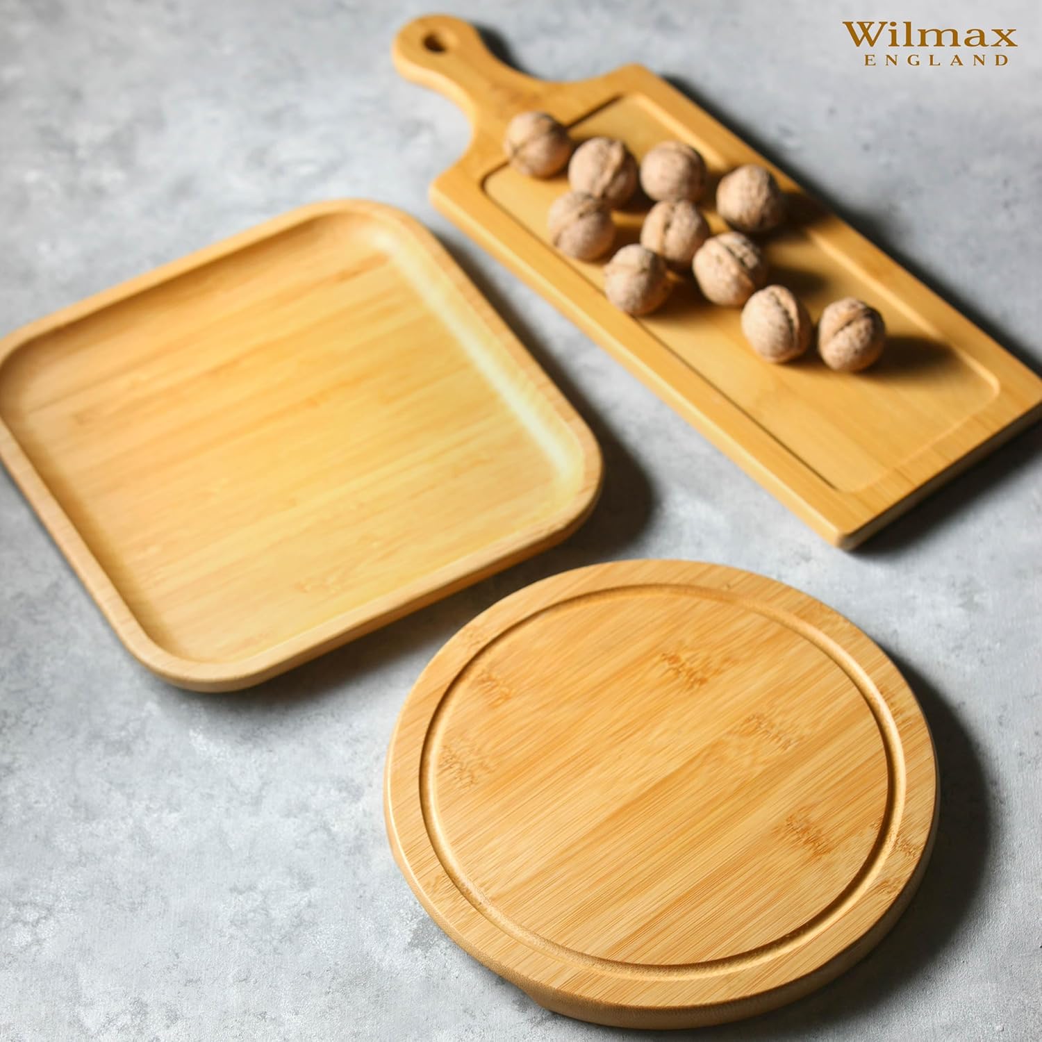 Wilmax Bambus-Teller, 20,5 x 20,5 cm, 2er Set, WL-771021/A2