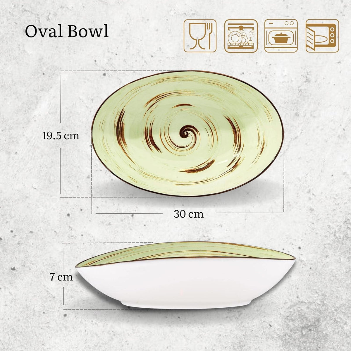 Wilmax Ovale Schale 30 × 19,5 cm Pistazie aus Porzellan