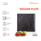 Wilmax Quadratische Servierplatte 27 × 27 cm Schwarz aus Porzellan