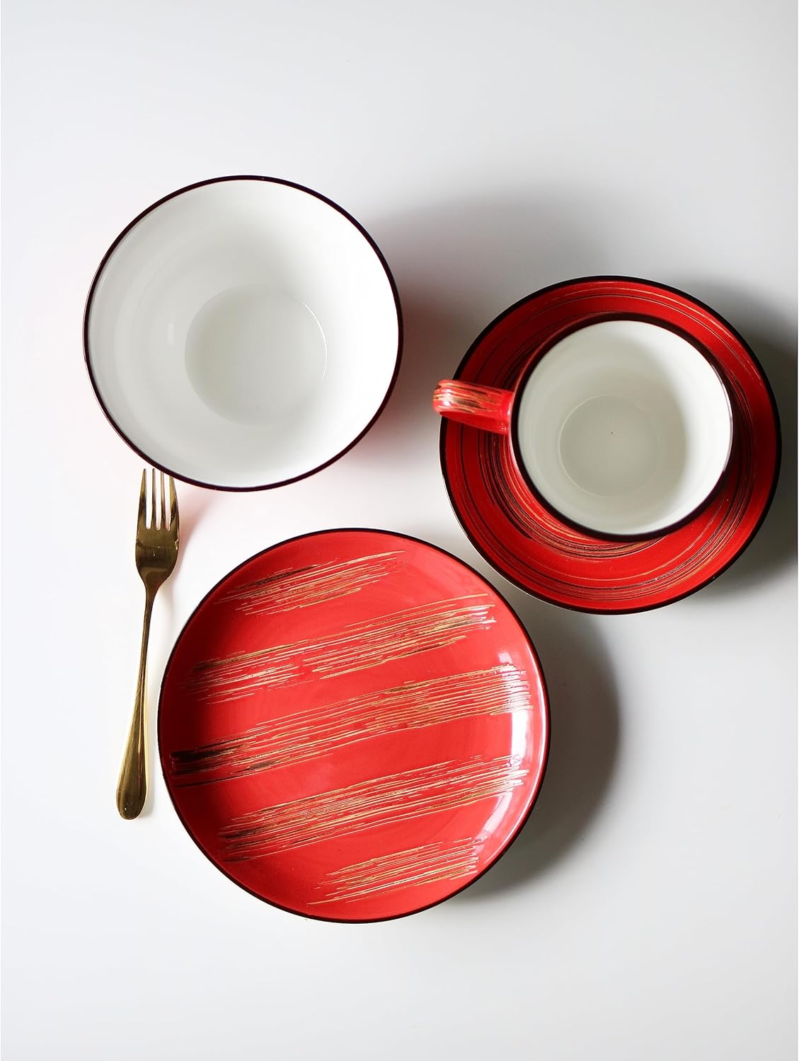 Wilmax Porzellan Untertasse, 15 cm, Spiral Red Kollektion, WL-669236/B