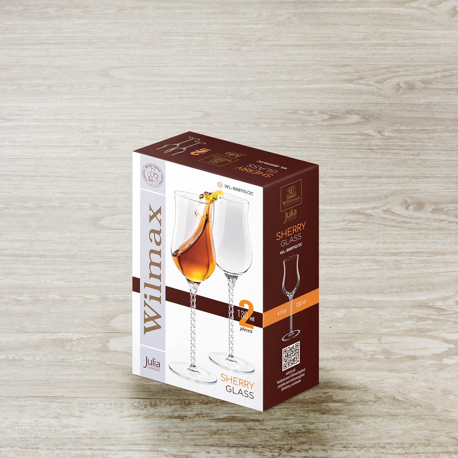 Wilmax WL-888110/2C Sherry-Glas, 130mL Kapazität, 2 Stück