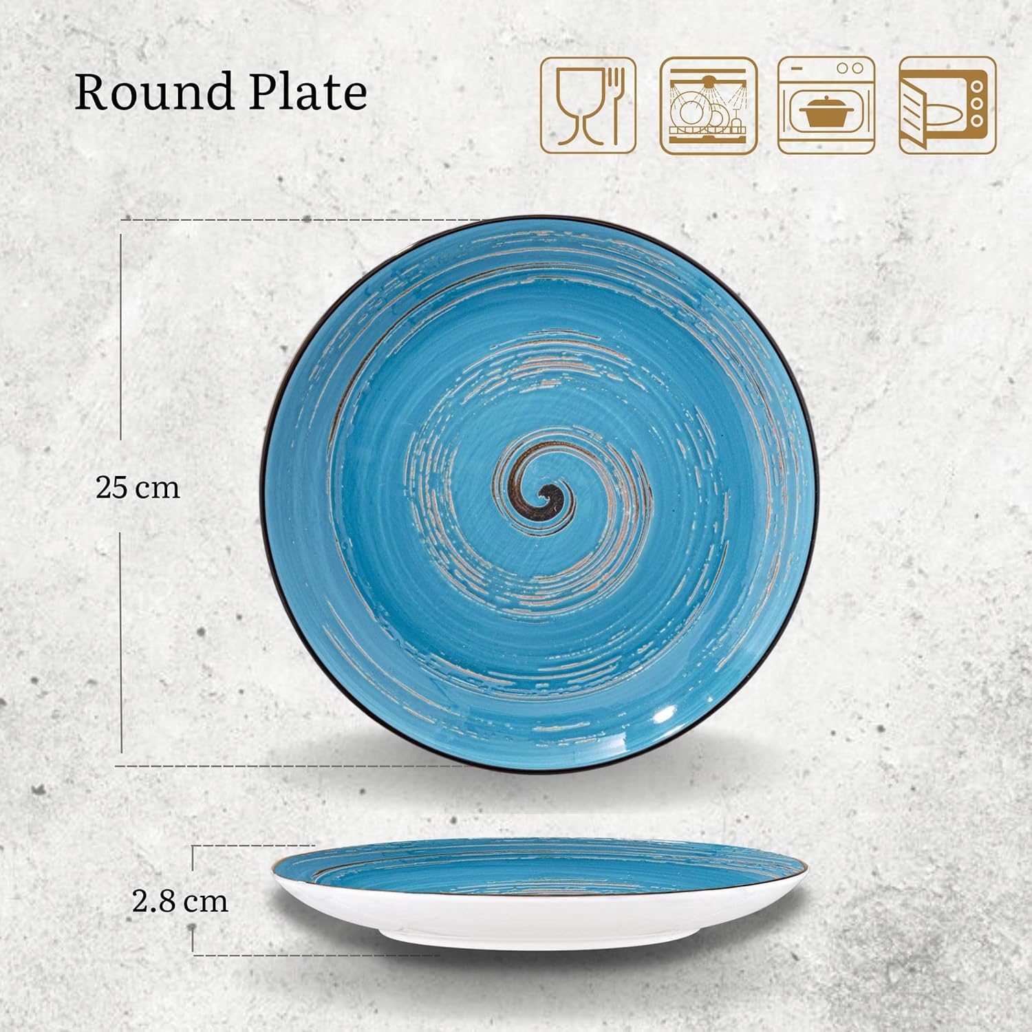 Wilmax Teller 25,5 cm Blau aus Porzellan
