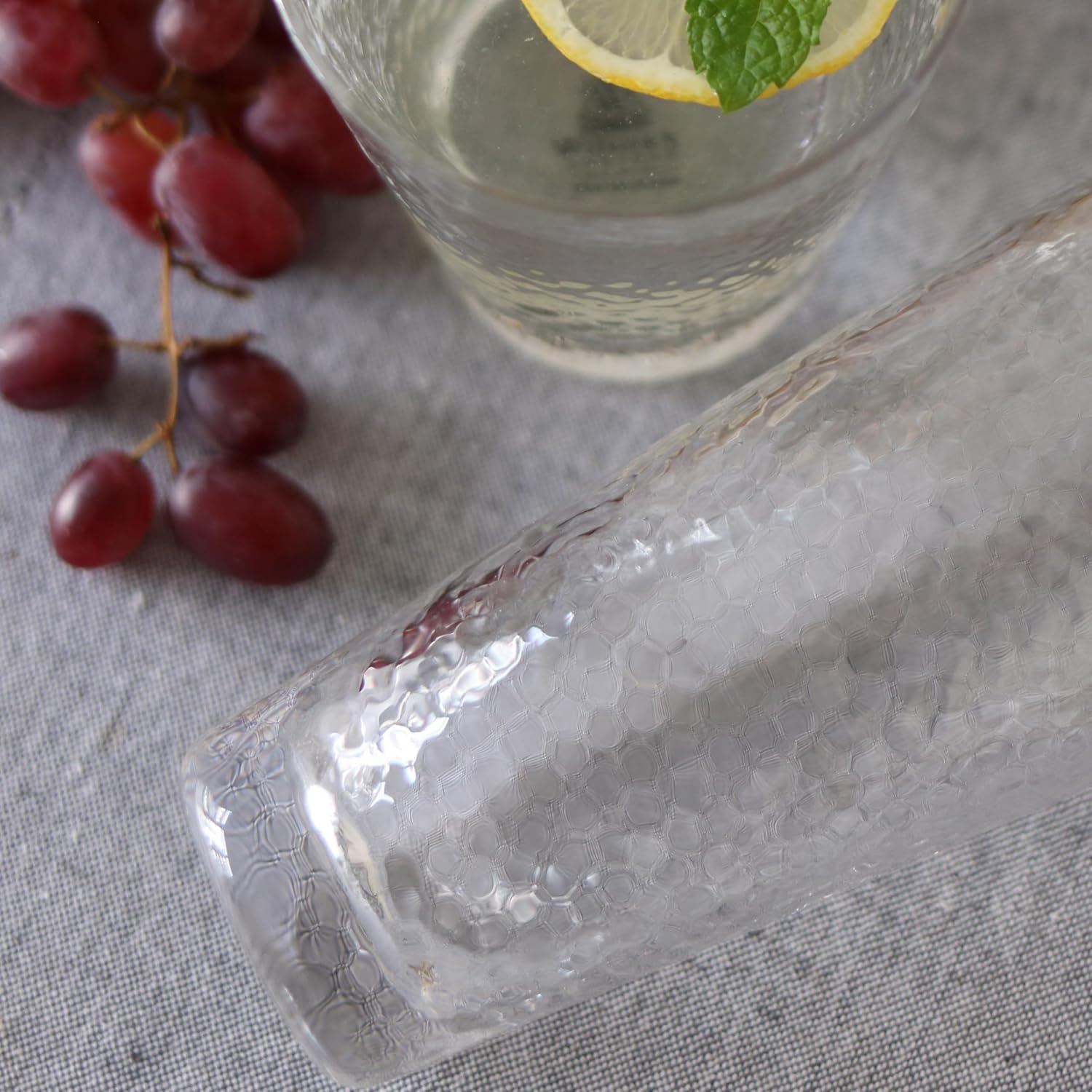 Wilmax Gehämmertes Trinkglas 450 ml 6er-Set Transparent aus Borosilikatglas