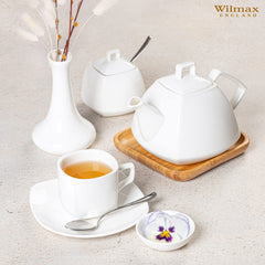 Wilmax WL-994041/1C Porzellan Teekanne, Weiss, 1050mL Kapazität