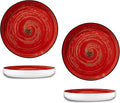 Wilmax Teller 23 cm 2er-Set Rot aus Porzellan