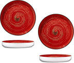 Wilmax Teller 23 cm 2er-Set Rot aus Porzellan