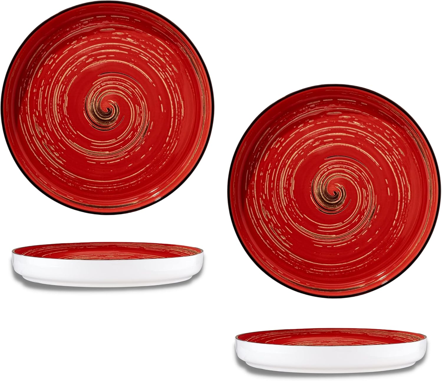 Wilmax Teller 23 cm 2er-Set Rot aus Porzellan