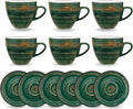 Wilmax Tasse mit Untertasse 190 ml 6er-Set Grün aus Porzellan