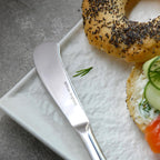 Wilmax Servierset 2-teilig mit Butterdose 19 cm mit Edelstahlmesser Weiß aus Porzellan