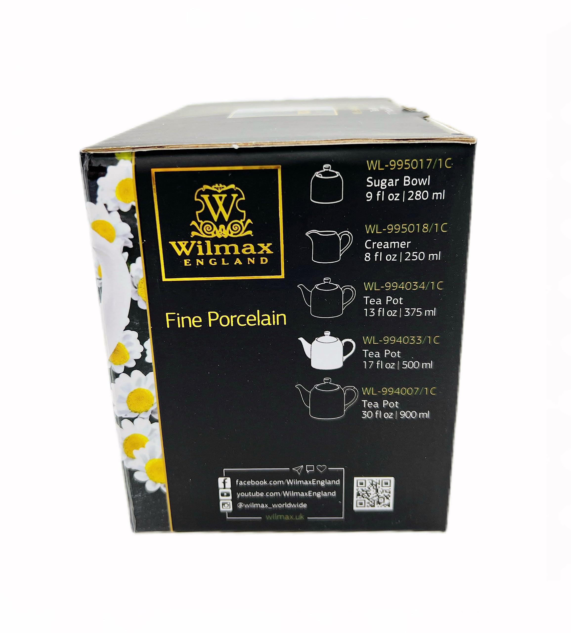 Wilmax WL-994033/1C Porzellan Teekanne, Weiss, 500mL Kapazität