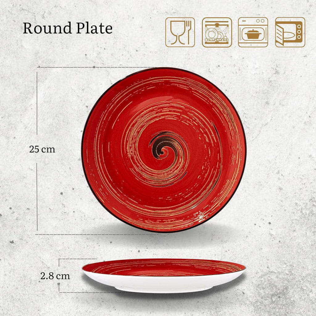 Wilmax Teller 25,5 cm Rot aus Porzellan