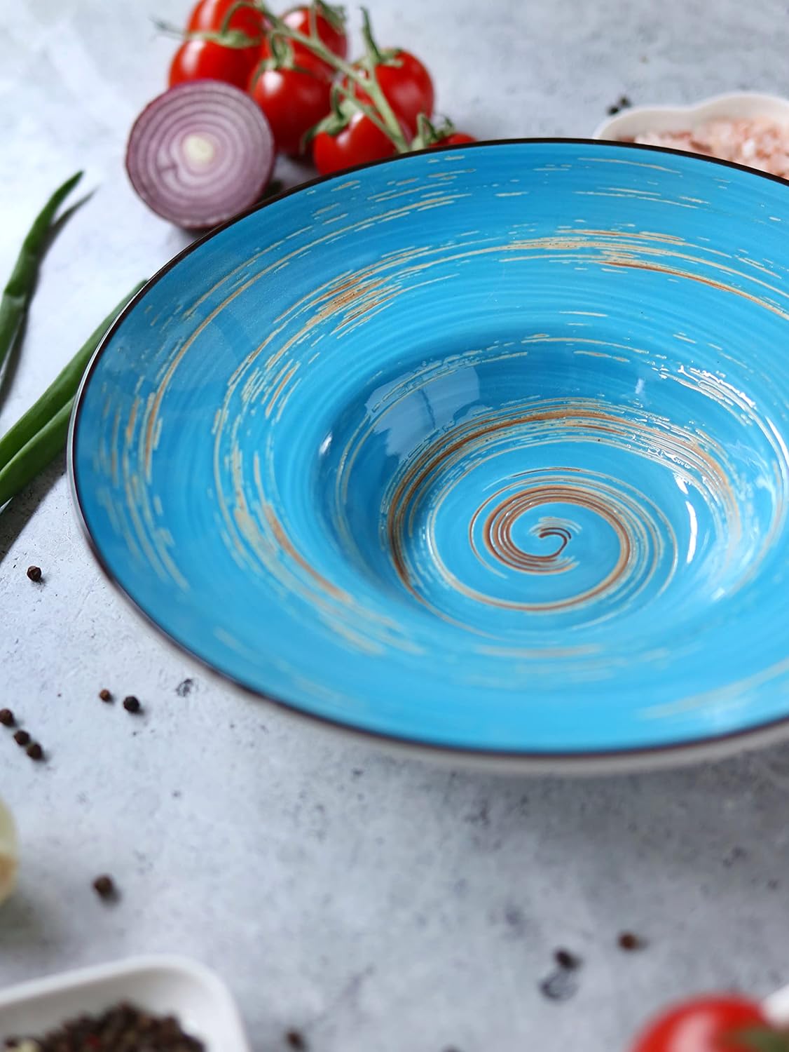 Wilmax Tiefer Teller 24 cm 200 ml Blau aus Porzellan
