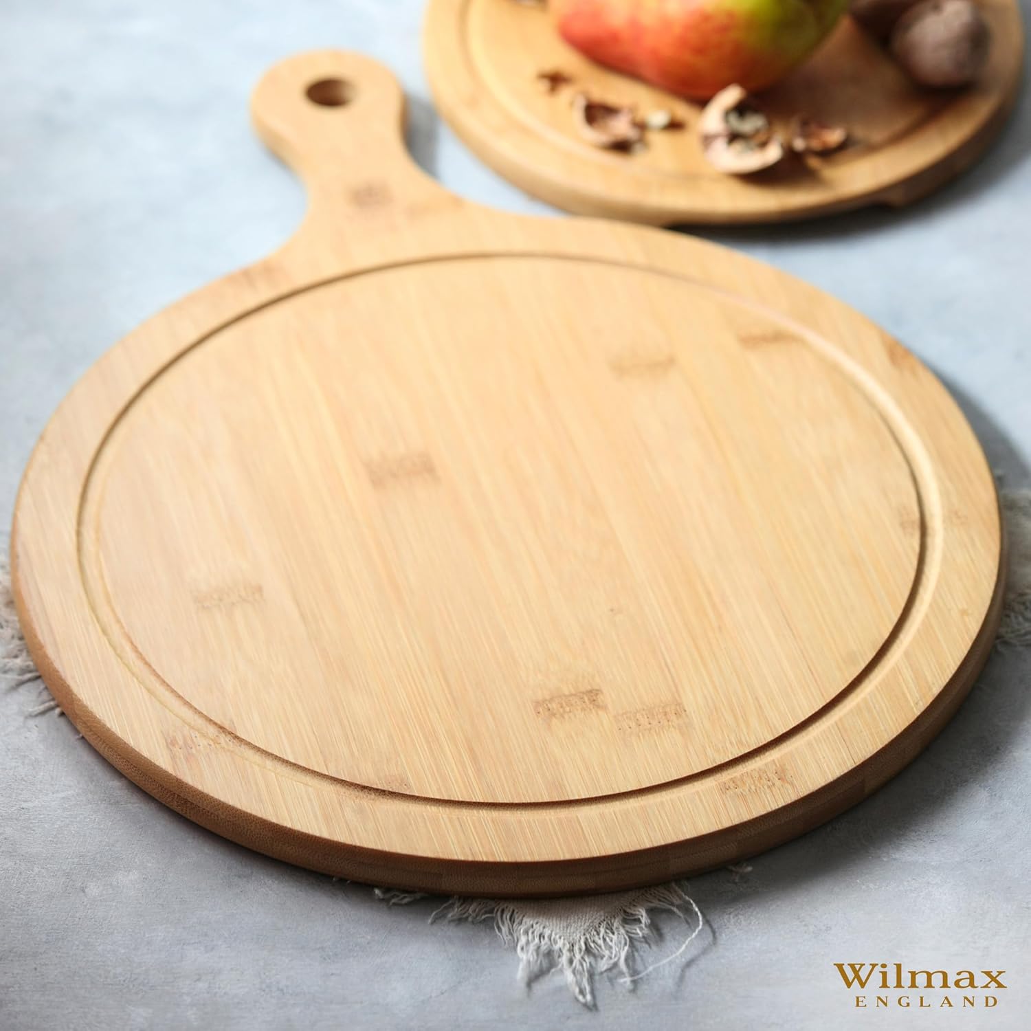 Wilmax Bambus Servierbrett mit Griff 43,5x33 cm Natur WL-771102/A