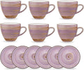 Wilmax Tasse mit Untertasse 300 ml 6er-Set Lavendel aus Porzellan