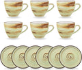 Wilmax Espressotasse mit Untertasse 110 ml 6er-Set Pistazie aus Porzellan