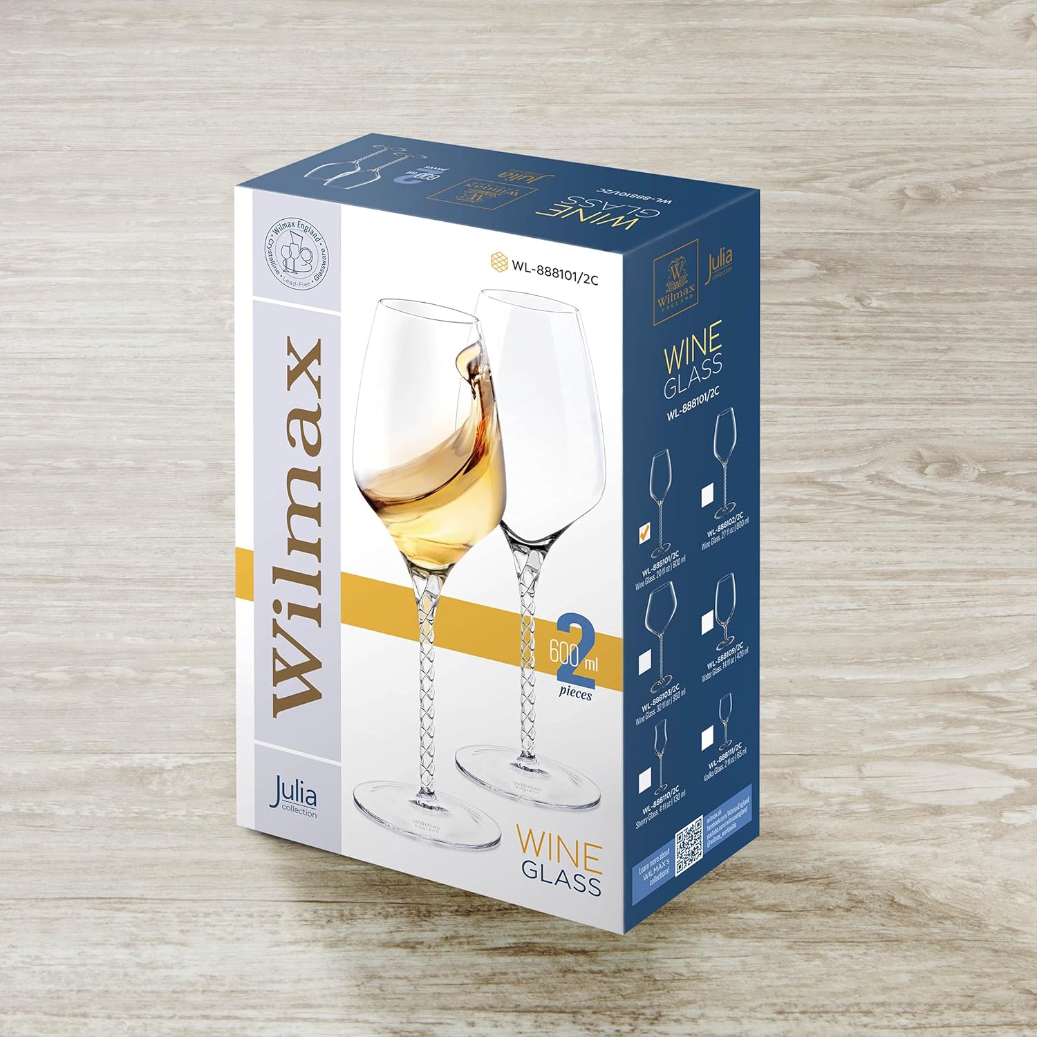 Wilmax Weinglas Set 600 ml, 2-teilig aus Glas-Kristallin – WL-888101/2C