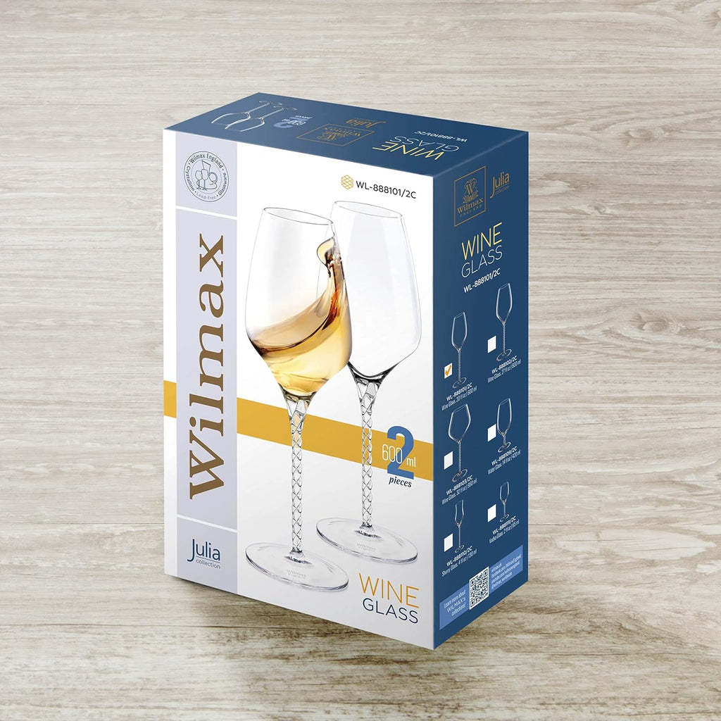 Wilmax Weinglas 600 ml Kristallglas Transparent 2er Set WL-888101/2C