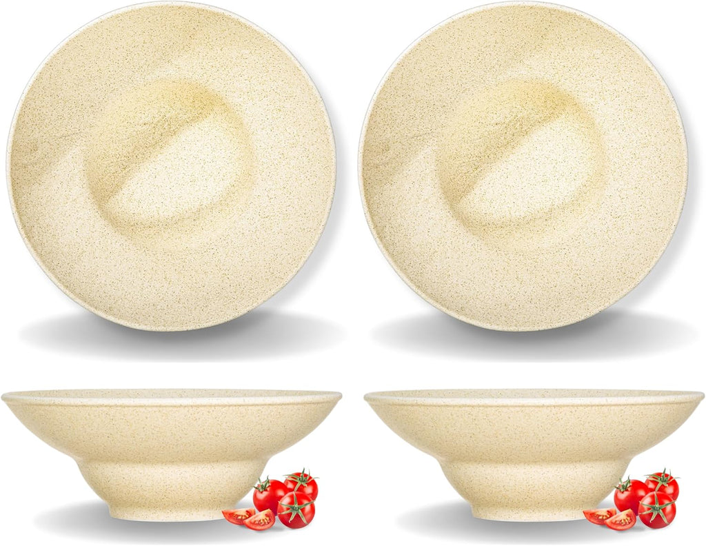 Wilmax Tiefer Teller 22,5 cm 1100 ml Sand 2er-Set aus Porzellan