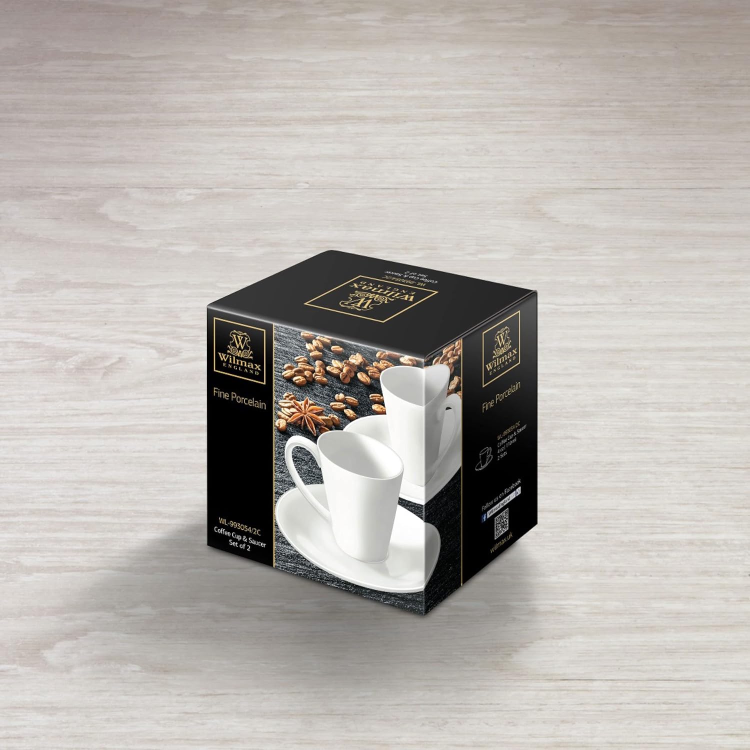 Wilmax Kaffee Tassen & Untertassen Set aus Porzellan 110 ml – WL-993054/2C