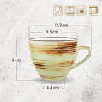 Wilmax Tasse-Untertasse 300 ml Porzellan Mixed 6er Set WL-669MIX36