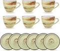 Wilmax Espressotasse mit Untertasse 75 ml 6er-Set Pistazie aus Porzellan