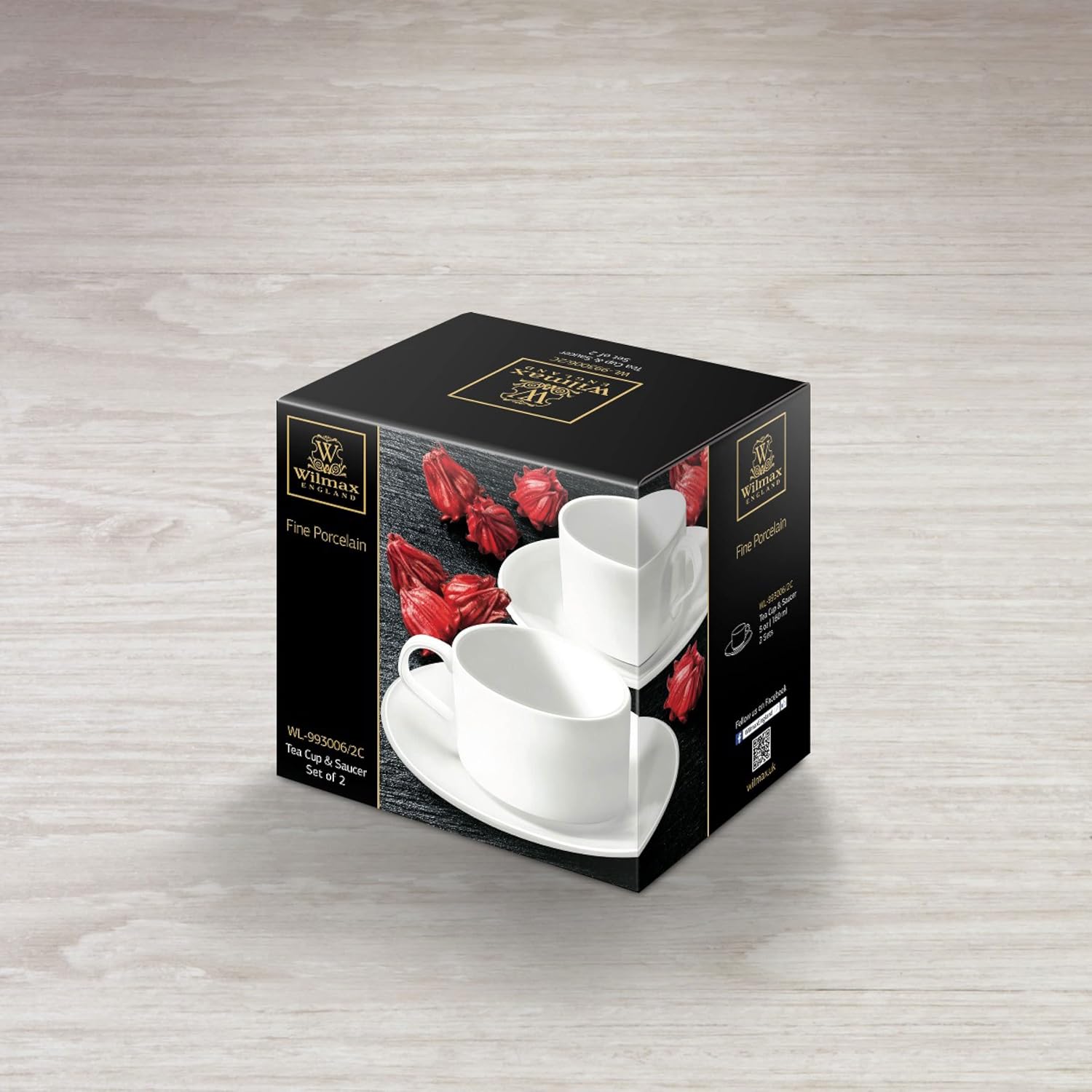 Wilmax Teetassen mit Untertassen 2er Set 160 ml Weiß WL-993006/2C