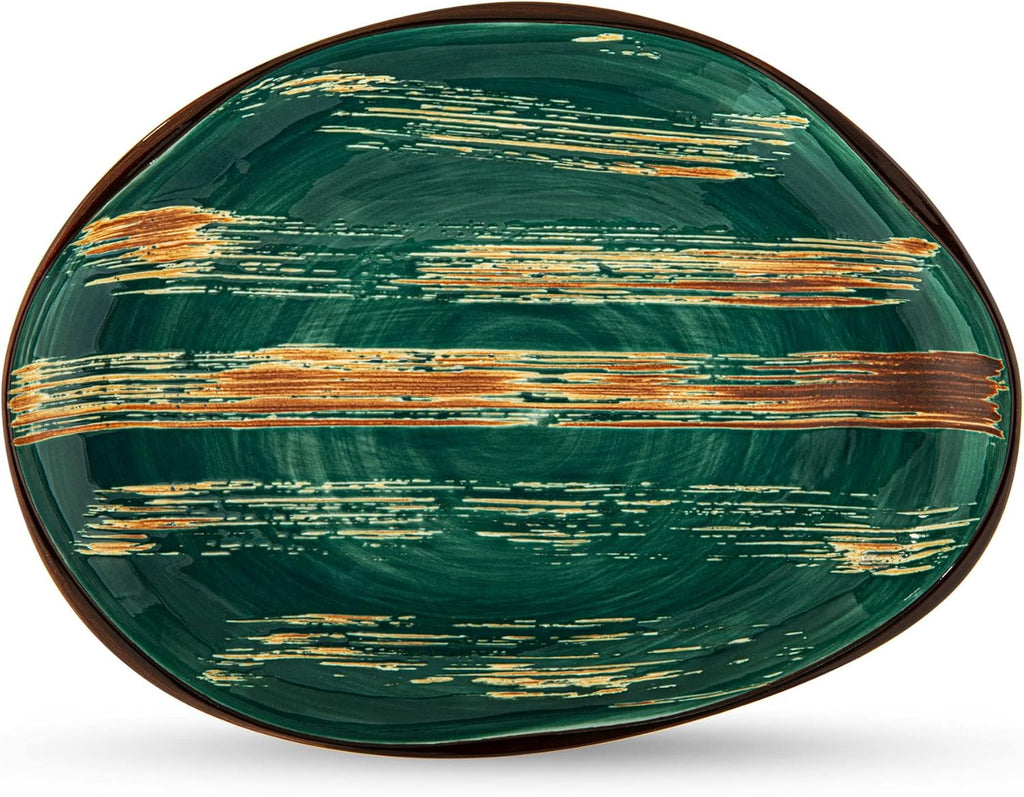 Wilmax Servierplatte 33x24,5 cm Grün Porzellan WL-668542/A