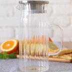 Wilmax Getränkeset 7-teilig mit Krug 1000 ml und 6 geriffelten Gläsern 250 ml