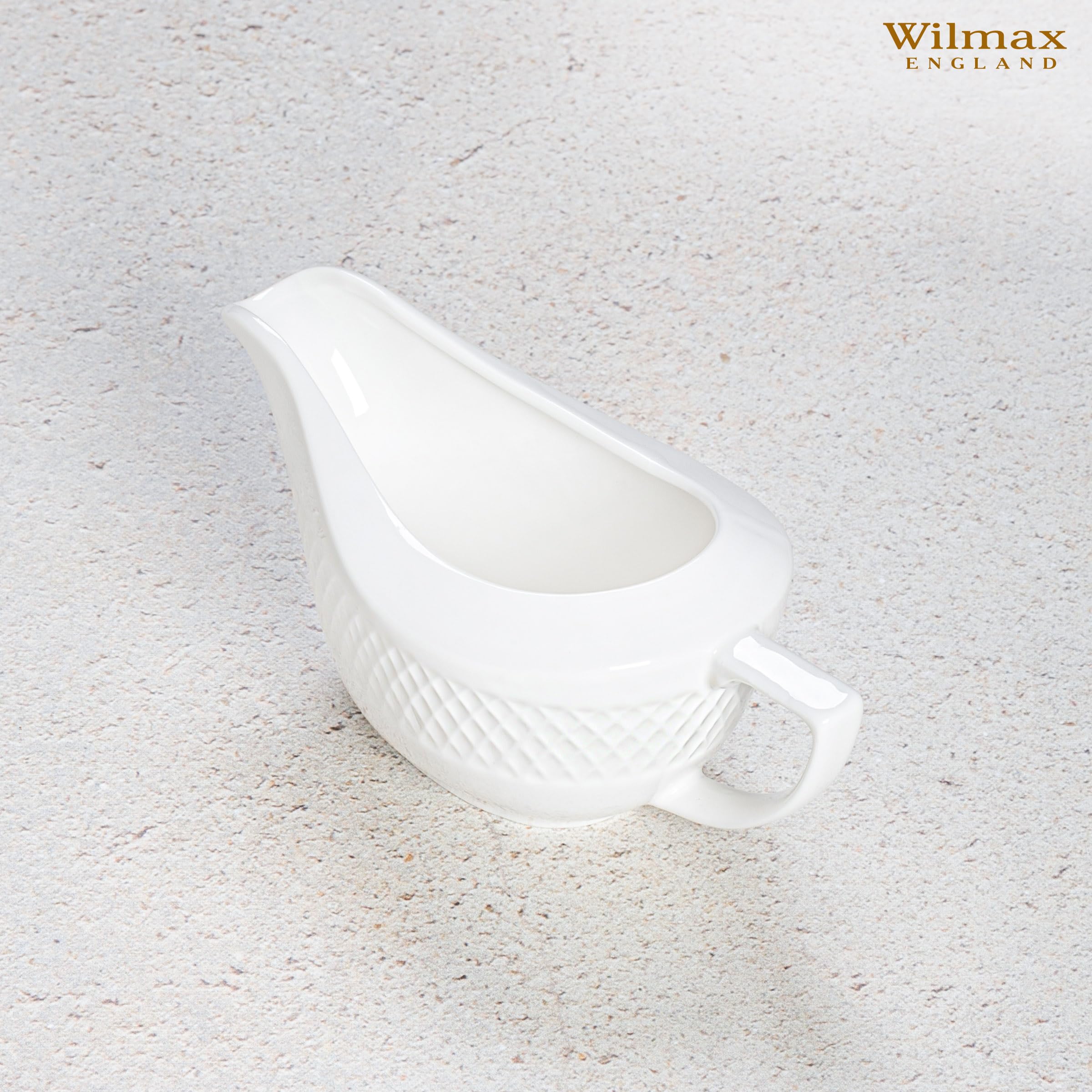 Wilmax WL-880123/1C Porzellan Sauciere, Weiss, 230mL Kapazität