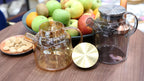 Wilmax Teekanne 1200 ml mit Federfilter und mit Edelstahldeckel Gold aus Thermoglas