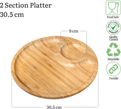 Wilmax Servis Set 10-teilig aus Borosilikatglas, Bambus & Porzellan