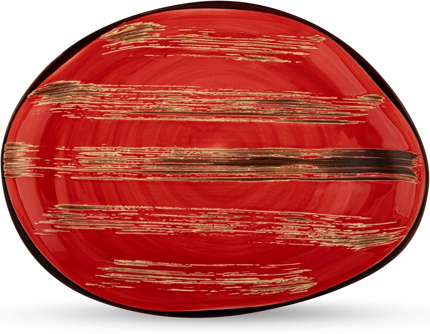 Wilmax Servierplatte 33 × 24,5 cm Rot aus Porzellan