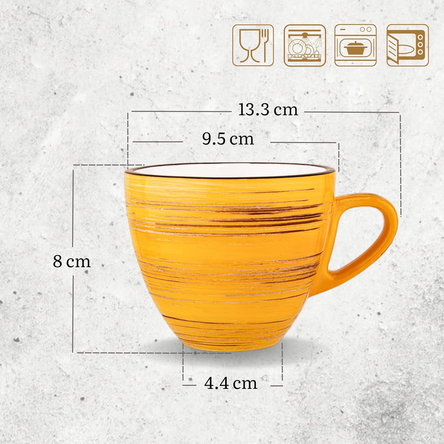 Wilmax Kaffeetasse, 300 ml, Gelb, Porzellan, WL-669436/A
